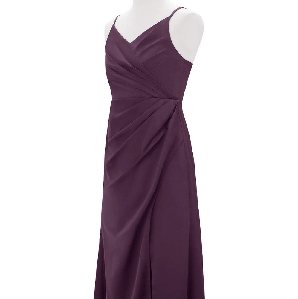 Lazaro Purple Ruched Elegant Gown